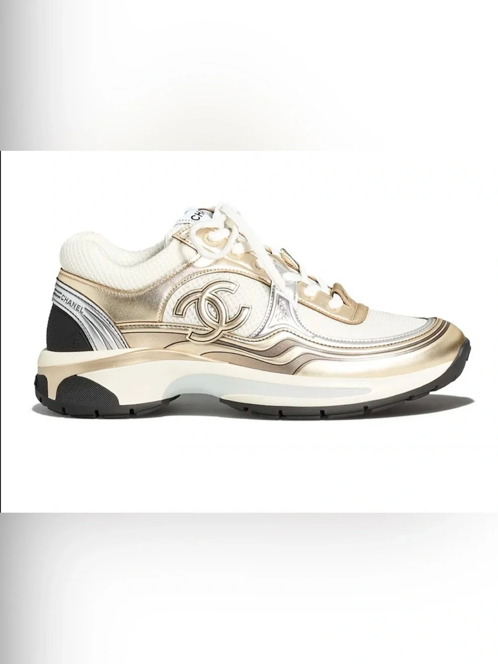 Chanel CC Runner Gold Laminate size 39.5